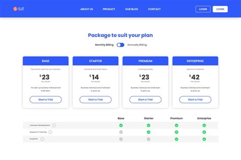 30 Best Pricing Table Design Templates Ui Creative