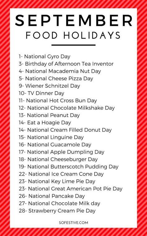 September Holidays 2023 Food And Unique Holidays National Holiday