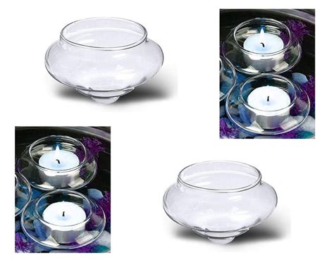 24pks Floating Candle Holders Clear Glass For 4 Hrs Tealight Or 9 Hours