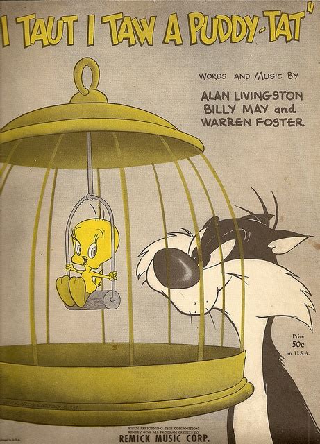 Vintage Sheet Music For I Taut I Taw A Putty Tat Sylvester Cat And Tweety Bird Vintage