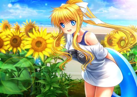 Blonde Anime Girl Anime Art Girl Anime Girls Beach Blonde Hair