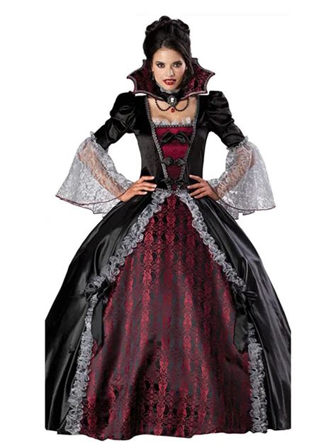 Halloween Deluxe Noble Queen Vampire Costume Gothic Devil Cosplay Fancy