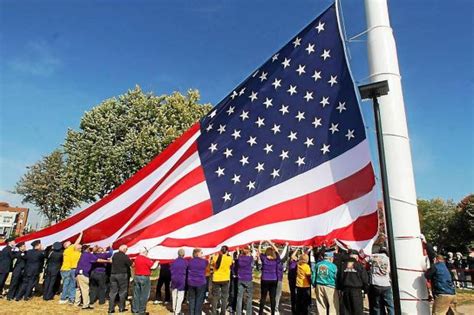 Largest American Flag In State Makes Inaugural Ascent In New Baltimore