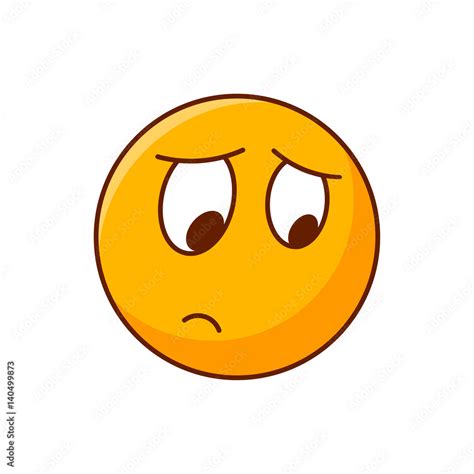 Disappointed Emoji Vector Emoticon Yellow Smiley Stock Vector Adobe