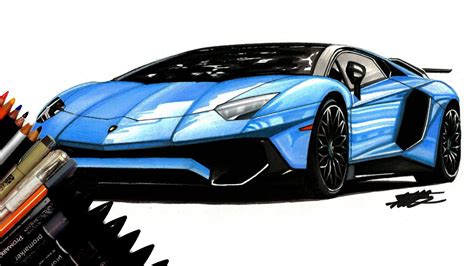 How To Draw A Car Lamborghini Aventador Sv Supercar Drawing