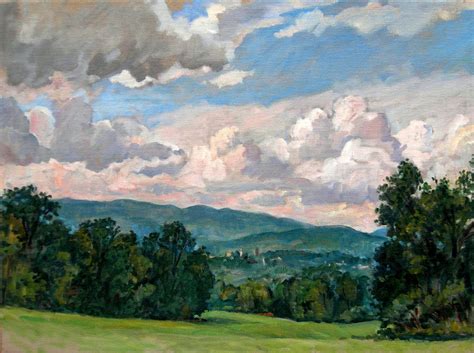 Oil Painting Landscape Summer Afternoon Berkshires Oil On Etsy