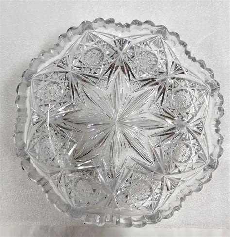 Antique Signed Libbey American Brilliant Period Abp Cut Glass Gem 8 Low Bowl 59 99 Picclick