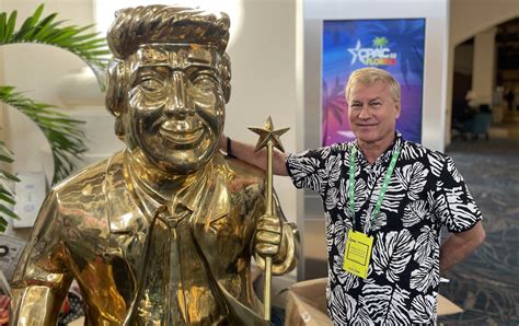 Tommy Zegan Brings His Golden Trump Statue Back To Cpac