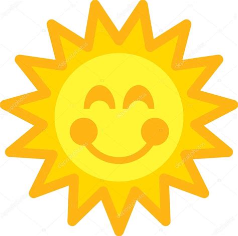 Cara De Sol Naranja Y Amarilla Alegre Con Una Sonrisa Vector Gráfico