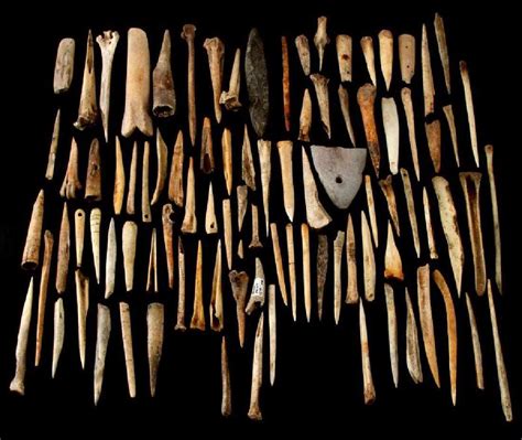 Large Native American Bone Tool And Decoration Lot