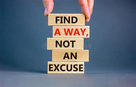 Find A Way Not Excuse Symbol Concept Words Find A Way Not An Excuse On