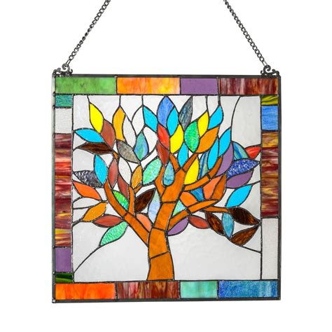 River Of Goods World Tree Stained Glass Window Panel The Home Depot Canada