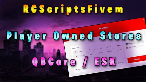 Qbcore Esx Player Owned Stores System Rcscriptsfivem Youtube