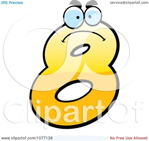 Clipart Mad Yellow Number Eight Royalty Free Vector Illustration By