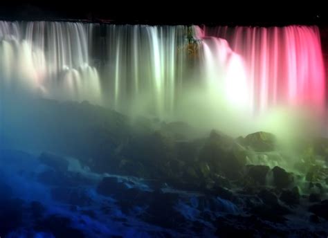 Amazing Niagara Falls Fullcolor At Night Wallpaper Desktop