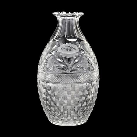 American Brilliant Period Fine Cut Glass Vase Lot 3375 June Estate