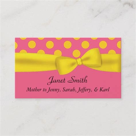 Check spelling or type a new query. Stylish Pink & Yellow Polka Dot Mommy Card | Zazzle.com ...