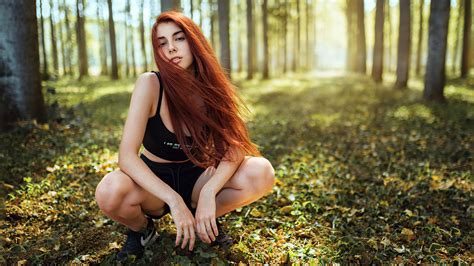 1920x1080 Girl Forest Redhead 4k Laptop Full Hd 1080p Hd 4k Wallpapers Images Backgrounds