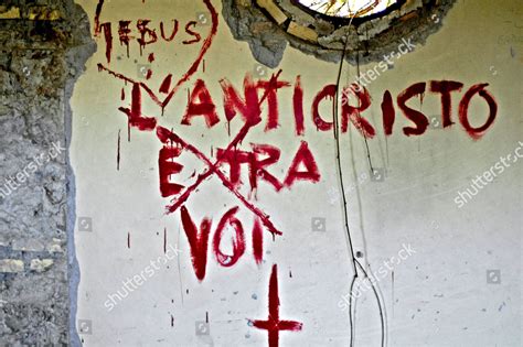 Satanic Graffiti On Walls Chapel Former Editorial Stock Photo Stock