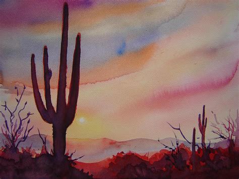 Desert Sunset Painting By Victoria Wills