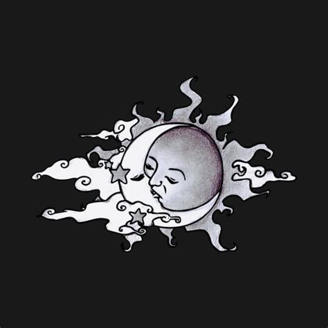 Sun And Moon Kissing By Night Sun And Moon T Shirt Teepublic