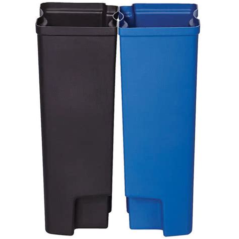 Rubbermaid 1883628 Slim Jim Black And Blue Dual Waste And Recycling