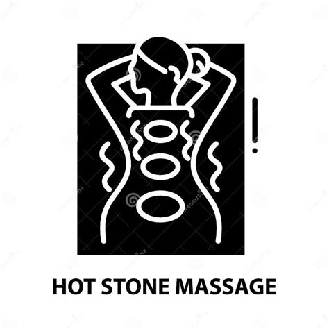 Hot Stone Massage Icon Black Vector Sign With Editable Strokes Concept Illustration Stock