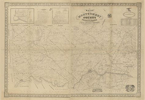 1849 Map Of Montgomery County Pa From Original Surveys Etsy