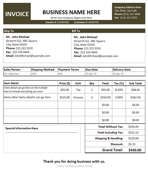 Sales Invoice Template For Small And Large Businesses Sales Invoices