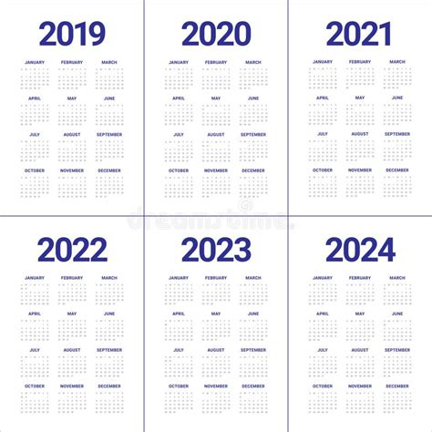 Calendario 2021 Con I Grandi Numeri Illustrazione Vettoriale