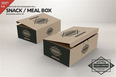 meal snack food box packaging mockup  incdesign  creative market product mockups ideas