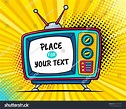 Hand drawn comic retro TV set with place for your text on screen on ...