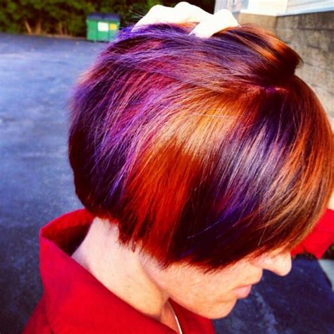 Orange Purple Haircut And Color Cool Hairstyles Hair