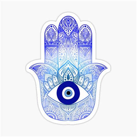 Blue Evil Eye Hamsa Hand Mandala Sticker For Sale By Pmdesigns222