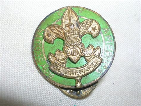 Vintage Boy Scouts Of America Pin Green Back Be Prepared 1 With Logo