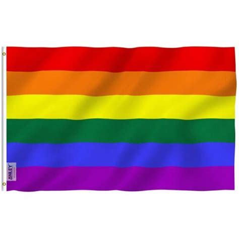 Anley Fly Breeze 3x5 Foot 90 X 150cm Lgbt Rainbow Flag Vivid Color