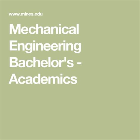 Mechanical Engineering Bachelors Academics Mechanical Engineering