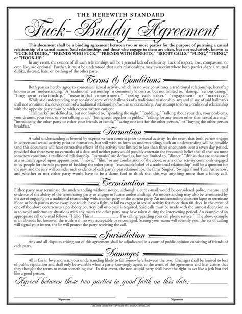 Sex Buddy Contract Form ≡ Fill Out Printable Pdf Forms Online