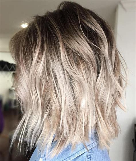 Ash Blonde Balayage Bob With Root Fade Blonde Balayage Bob Balayage