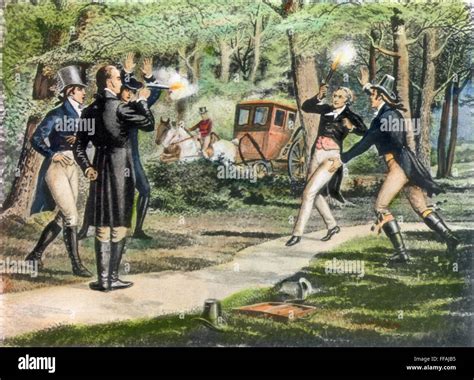 Hamilton Burr Duel 1804 Nthe Duel Fought Between Alexander Hamilton Right And Aaron Burr At