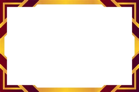 Red And Gold Color Certificate Border With Modern Style Simple