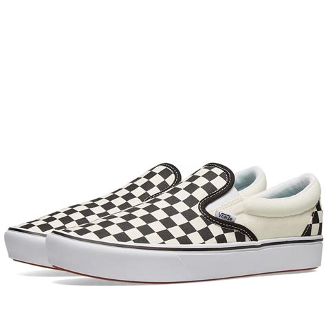 Vans Ua Comfycush Slip On Checkerboard And True White End
