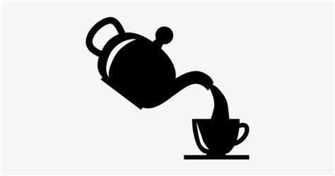 Serving Tea In A Cup From A Teapot Vector Bule E Xicara Desenho