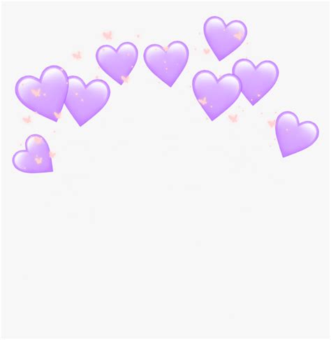 Heart Hearts Crown Emoji Tumblr Purple Heart Crown Heart Crown Filter