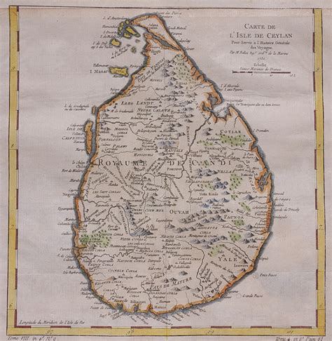 Ceylon Sri Lanka Old Antique Map Bellin 1750 Mapandma