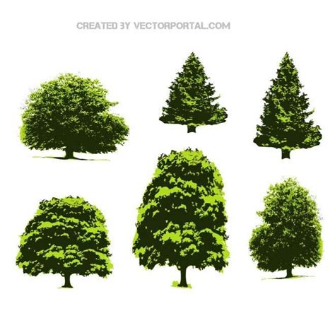 Green Trees Vector Pack Green Trees Wallpaper Background Design