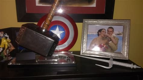 Replica Thor Hammer Miniature Captain America Shield Made For His Son