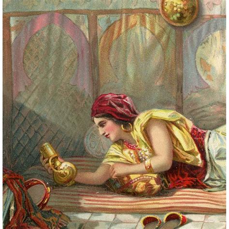 Moroccan Arab In The Harem Antique European Illustrated Orientalist