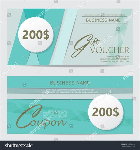 T Voucher Certificate Coupon Template Cute Stock Vector Royalty