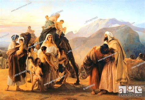 Hayez Francesco The Meeting Of Esau With James Stock Photo Picture